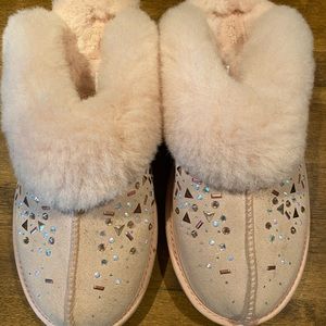 Pink coquette galaxy ugg slippers